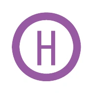 A magenta circle with an "H" inside.