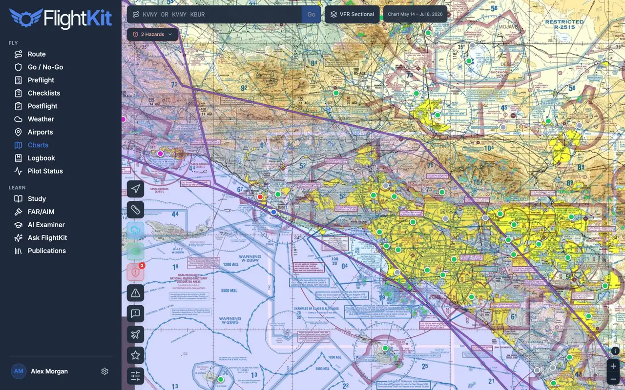 FlightKit Charts — Sectional & IFR charts, FAA conventions untouched